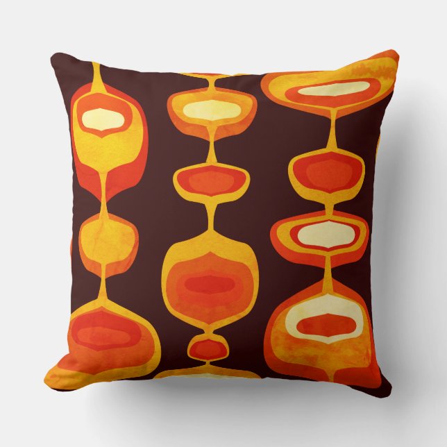 Stylish retro mod 60s 70s mod decor pillow (Front)
