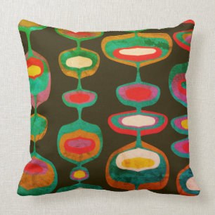 Stylish retro mod 60s 70s mod decor pillow