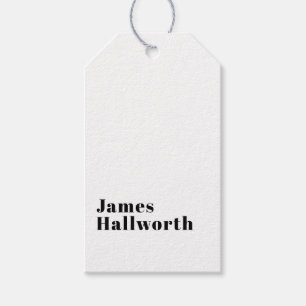 Stylish Retro Modern Lettering Editable Black Gift Tags