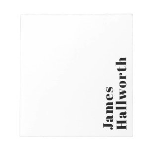 Stylish Retro Modern Lettering   Editable Black Notepad