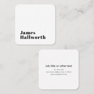Stylish Retro Modern Lettering Editable Black Square Business Card