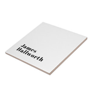 Stylish Retro Modern Lettering   Editable Black Tile