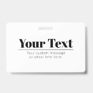 Stylish Retro-modern Text Black & White ID Badge