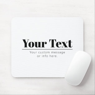 Stylish Retro-modern Text Black & White Mouse Mat