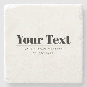Stylish Retro-modern Text   Black & White Stone Coaster