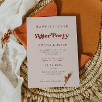 Stylish retro peach pink Happily ever after party