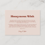 Stylish retro Peach Pink Wedding Honeymoon wish Enclosure Card<br><div class="desc">A retro chic theme: adopt this vintage and stylish typographic design for your wedding stationery,  with a peach pink colour theme. Easy to mix and match with our similar stationery available in burnt orange,  terracotta & brown sugar. Fully customisable text colours and backgrounds.</div>