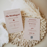 Stylish retro Peach Pink wedding Invitation<br><div class="desc">A retro chic theme: adopt this vintage and stylish typographic design for your wedding stationery,  with a peach pink colour theme. Easy to mix and match with our similar stationery available in burnt orange,  terracotta & brown sugar. Fully customisable text colours and backgrounds.</div>