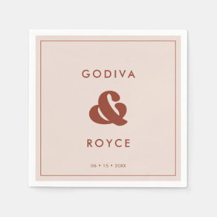 Stylish retro Peach Pink Wedding Napkin