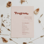 Stylish retro peach pink wedding programme<br><div class="desc">A retro chic theme: adopt this slightly vintage and stylish typographic design for your wedding stationery,  with a burnt orange,  terracotta,  brown sugar & peach pink colour theme. Fully customisable text,  colours and backgrounds.</div>