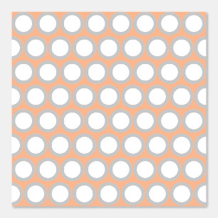 Stylish Retro Peach White Polka Dots Pattern Wallpaper