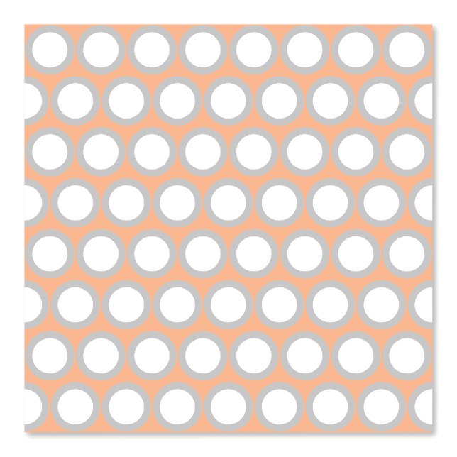Stylish Retro Peach White Polka Dots Pattern Wallpaper (Front)
