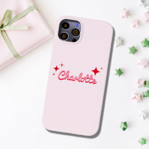 Stylish Retro Script Monogram Pink Case-Mate iPhone 14 Plus Case