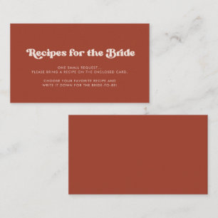 Stylish retro Terracotta Recipe request card