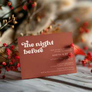 Stylish retro terracotta The night before Invitation