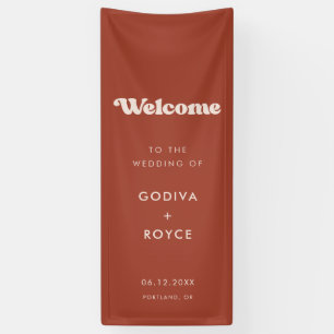 Stylish Retro Terracotta Welcome to our Wedding Banner