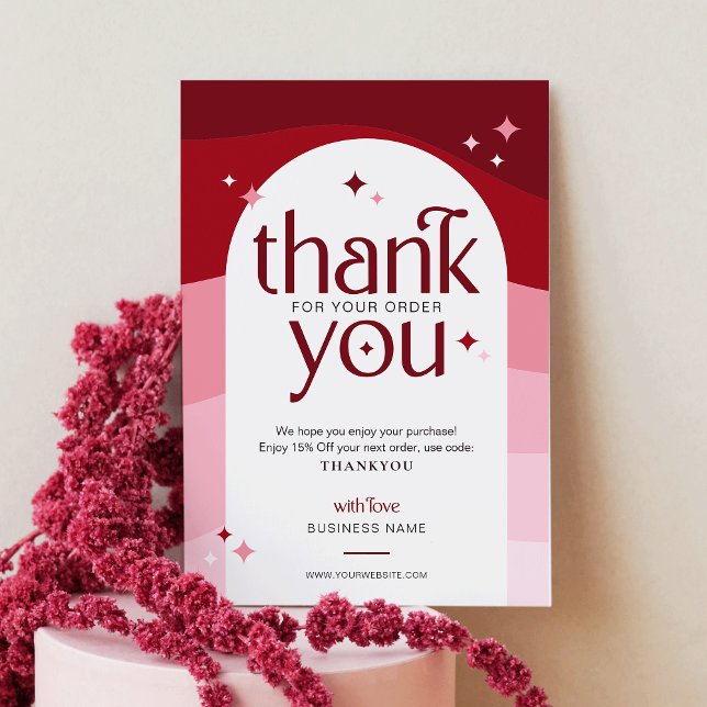 Stylish Retro Thank You Business Package Insert Card (Creator Uploaded)