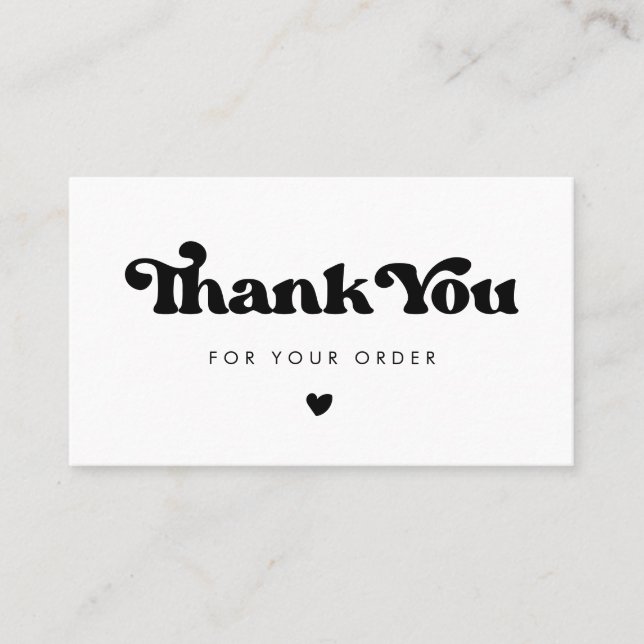 Stylish retro Thank you for your order card (Front)