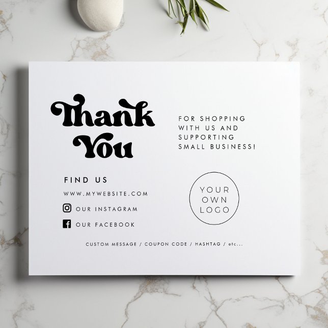 Stylish retro Thank you package insert card (Creator Uploaded)