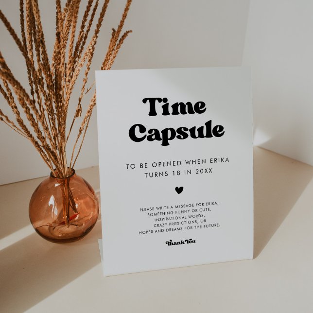 Stylish retro Time capsule 1st Birthday sign (Creator Uploaded)