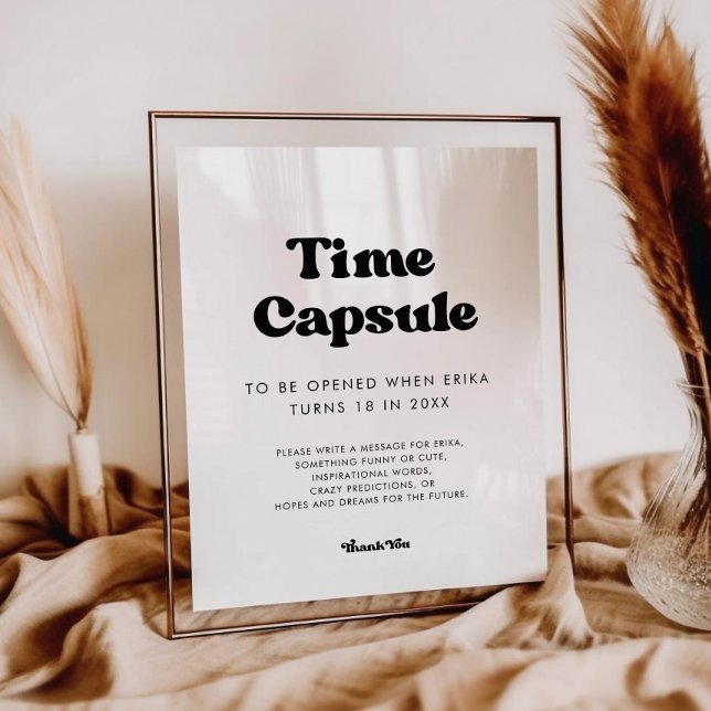 Stylish retro Time capsule 1st Birthday sign (Creator Uploaded)