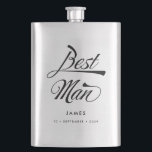 Stylish Retro Typography Best Man Groomsmen Hip Flask<br><div class="desc">This personalised flask makes a stylish vintage Best Man gift. Funky retro inspired font and your name and date of choice! Want more wedding items in this style? Drop me a message!</div>