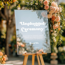 Stylish retro Unplugged ceremony wedding Clear