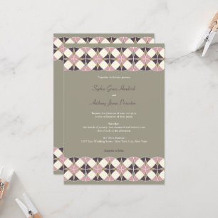 Stylish Retro Vintage Art Deco Pattern Wedding Invitation