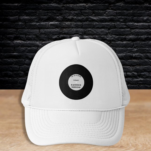 Stylish Retro Vinyl Record Bachelor Party Trucker Hat (Stylish Retro Vinyl Record Bachelor Party Trucker Hat)