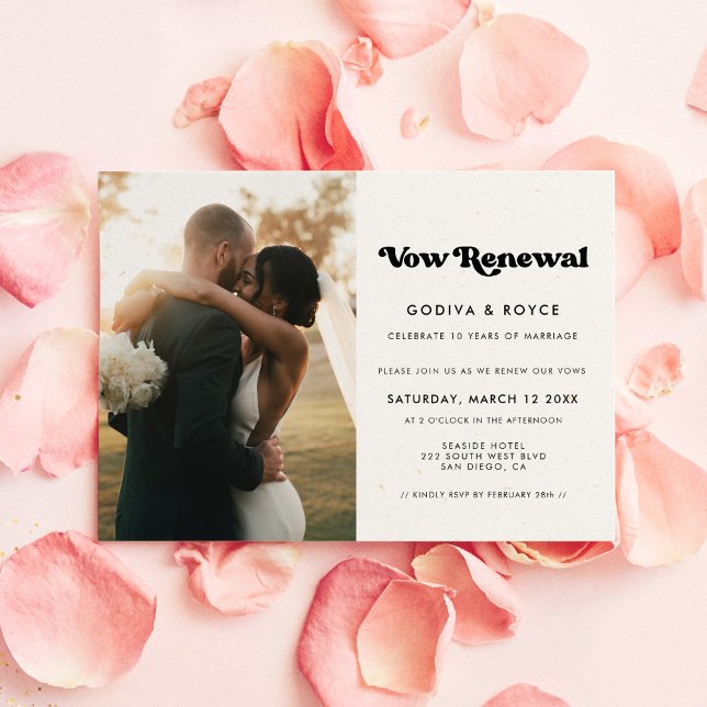 Stylish retro We still do Vow renewal photo Invitation (Creator Uploaded)