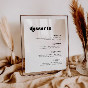 Stylish retro Wedding Dessert Bar sign