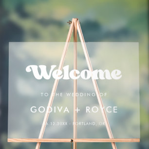 Stylish retro Welcome to our wedding Frosted Acrylic Sign