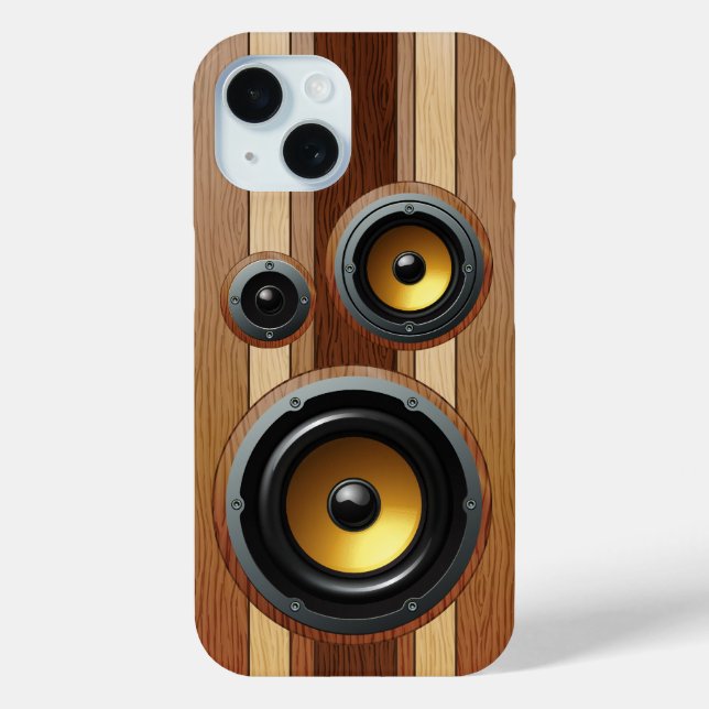 Stylish retro wood grain speakers Case-Mate iPhone case (Back)