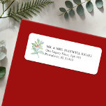 Stylish Return Address Labels Christmas<br><div class="desc">These stylish Christmas 2025 return address labels feature a festive watercolor design with red and green holly berries on a crisp white background. Your address details are displayed in a classic font, offering an informal yet elegant look. Personalise the template fields with your family name and street address for a...</div>