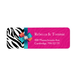 Stylish Ribbon Bow Hot Pink Zebra Print