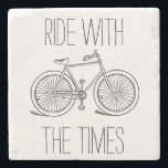 Stylish Ride With The Times Bicycle Stone Coaster<br><div class="desc">Stylish Ride With The Times Bicycle 4” x 4” Marble Coaster.</div>