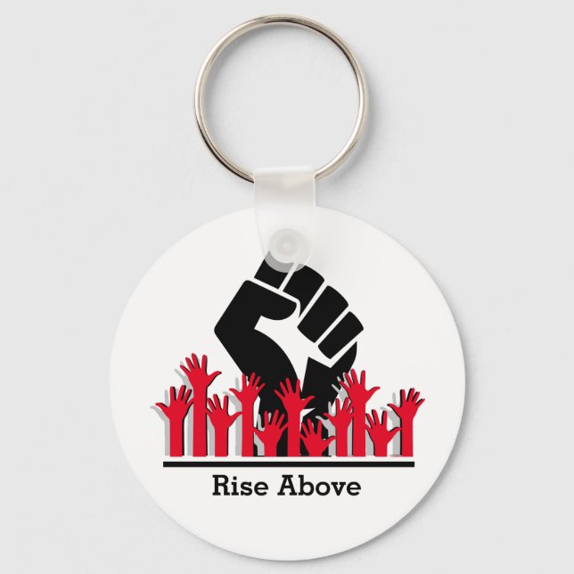 Stylish RISE ABOVE Black History Month Key Ring (Front)