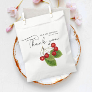 Stylish Romantic Red And White Chic Cherries Favour Bags