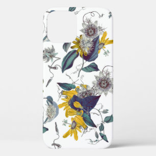 Stylish Romantic Vintage Passion Flowers iPhone 12 Case