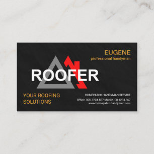 Stylish Roofer Signage Granite Texture Roofing Business Card