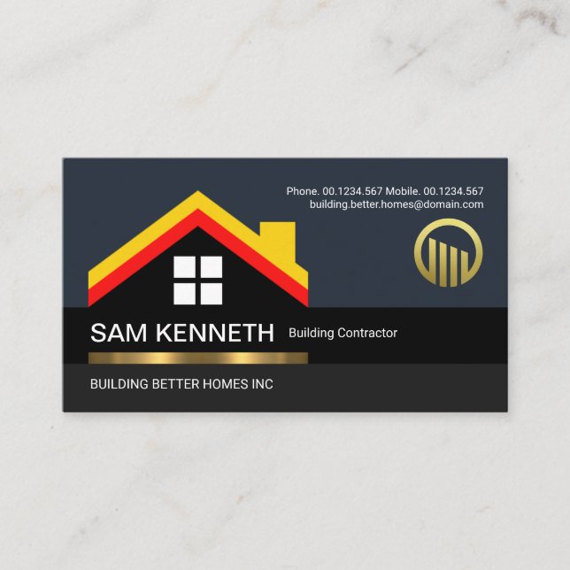 Stylish Rooftop Window Building Handyman Business Card (Front)