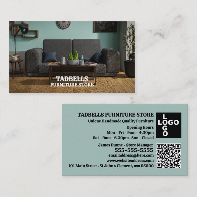 Stylish Room - Furniture Store Sales Business Card (Front/Back)