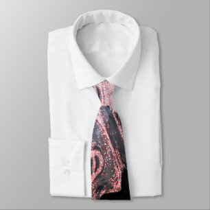Stylish rose gold abstract marbleised design tie