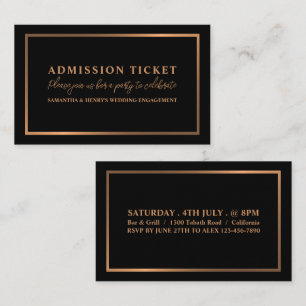 Stylish Rose Gold & Black, Admission Ticket