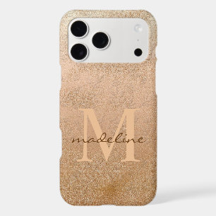 Stylish Rose Gold Botanical Offset Monogram