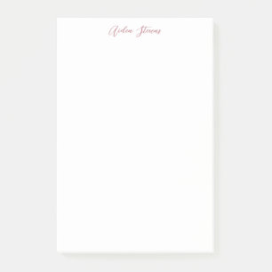 Stylish Rose Gold Calligraphy Name White Post-it Notes