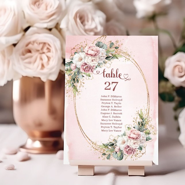 Stylish Rose Gold Flowers Eucalyptus Table Numbers (Stylish Rose Gold Flowers Eucalyptus Table Numbers)