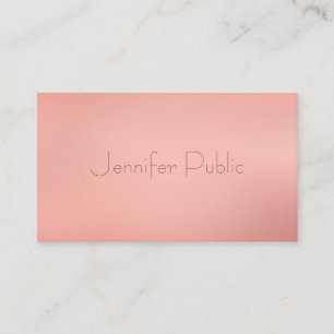 Stylish Rose Gold Trendy Modern Elite Template Business Card