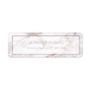 Stylish Rosegold Marble Template Return Address
