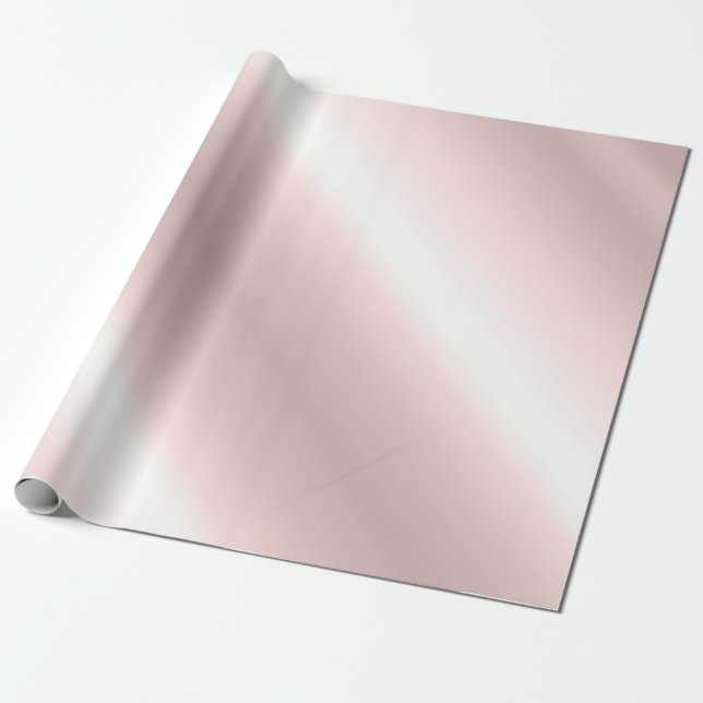 Stylish Rosegold Metallic Look Rose Gold Trendy Wrapping Paper (Unrolled)